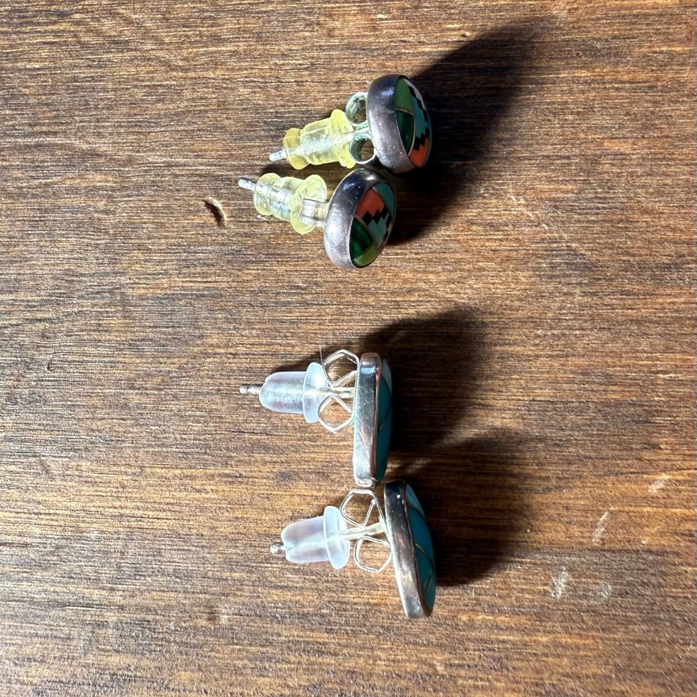 Authentic Native American Precious Stone Earring … - image 3